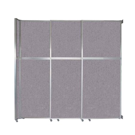 Versare Operable Wall Sliding Room Divider 9'9" x 10'3/4" Cloud Gray Fabric 1072308-1